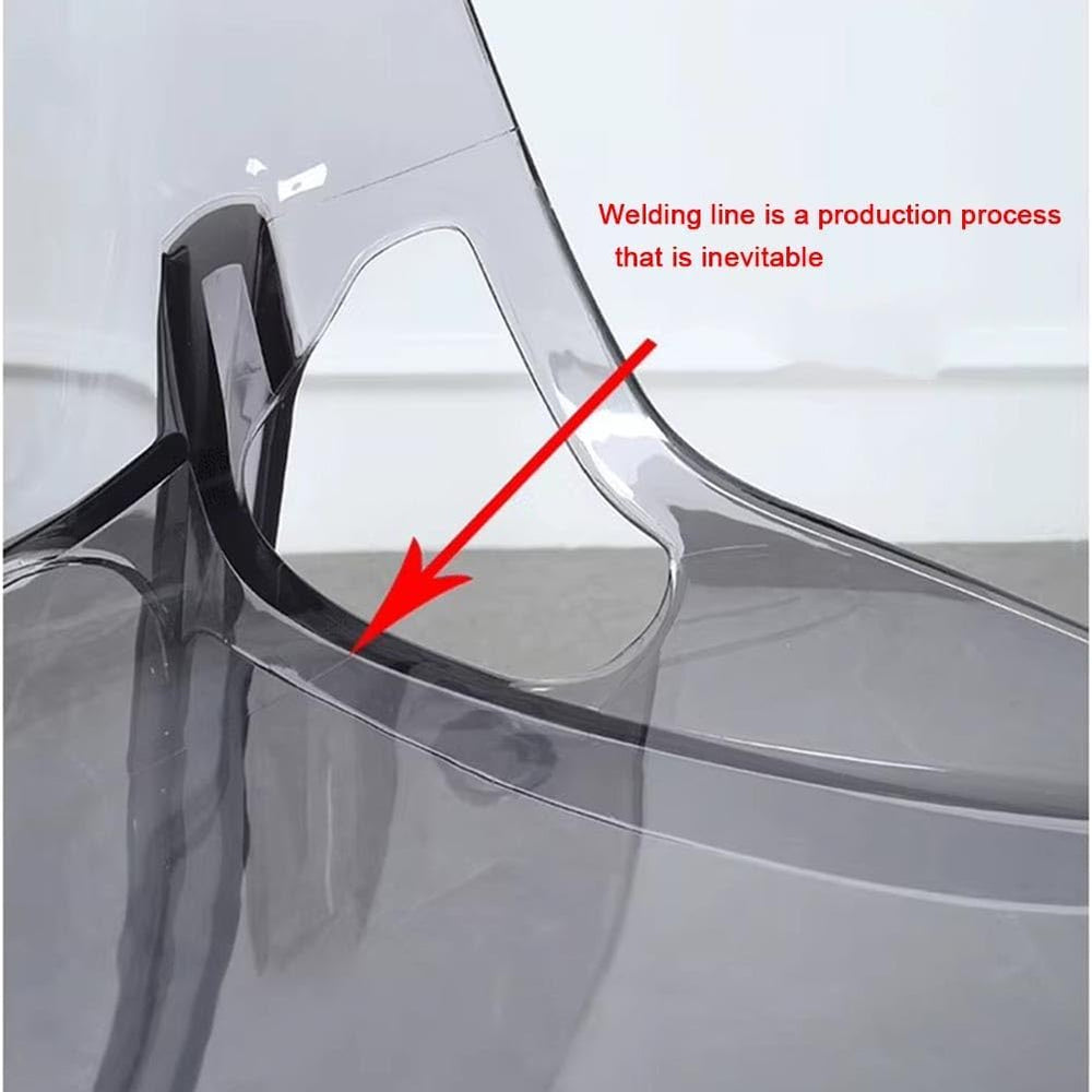Etlegor Transparent Acrylic Dinning Chairs, Curved Backrest Kitchen Chairs La...