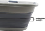 SAMMART 30L (7.9 Gallon) Collapsible Plastic Laundry Basket - Foldable Pop Up Storage Container/Organizer - Portable Washing Tub - Space Saving Hamper/Basket (1, Grey/Dark Grey)