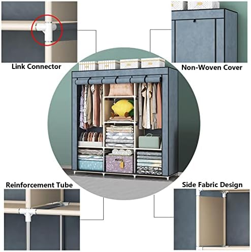 Wardrobe Canvas Wardrobe Fabric Wardrobe Foldable Clothes Closet Storage Orga...