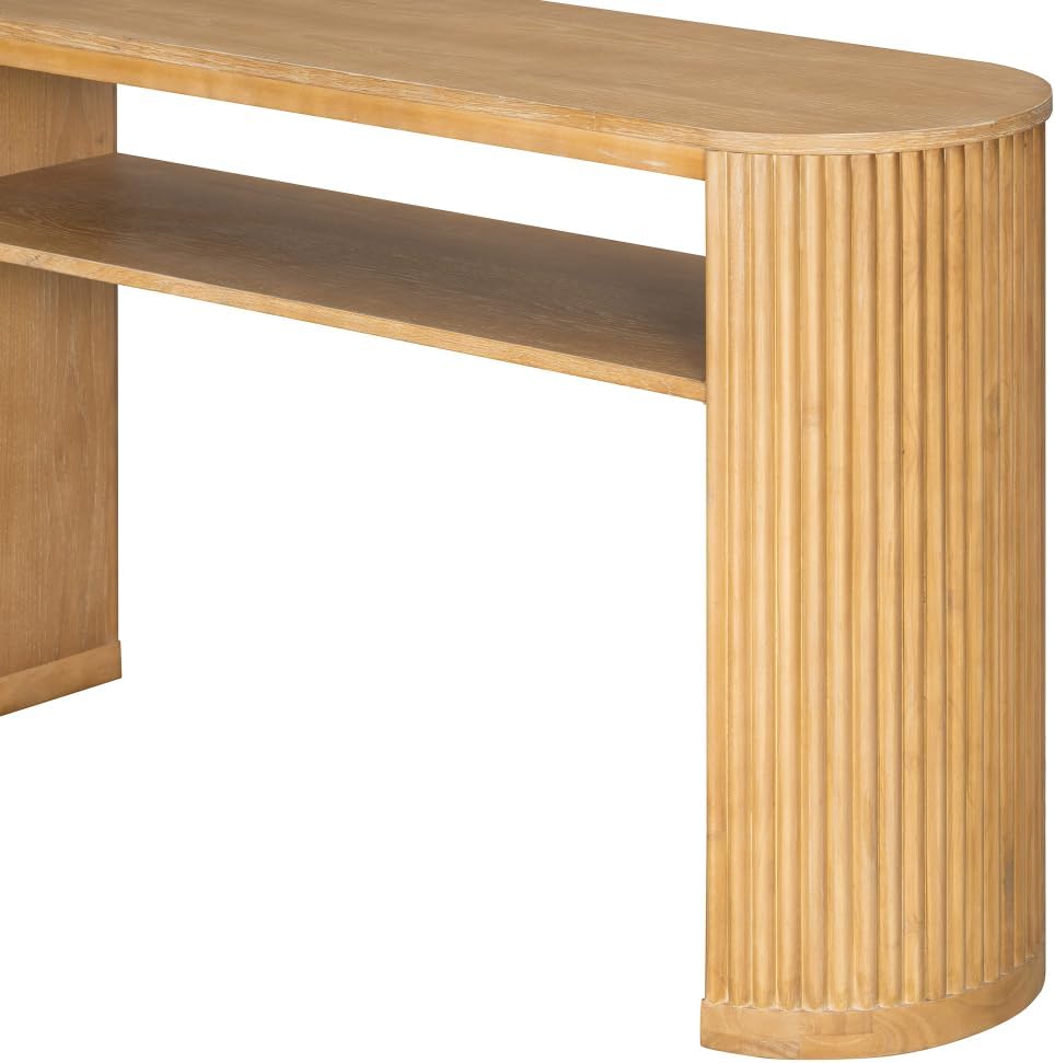 ZOEDO Rustic Console Table with Fluted Legs - Farmhouse Entryway Sofa Table, ...