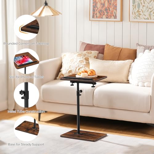 MAHANCRIS Set of 2 TV Tray Table, Height Adjustable TV Trays with 360° Swivel...