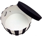 Sarah's Hat Boxes Classic Wide Stripe Hat Box – 11" x 5.5" (Dia. x Ht.) Handmade in USA – Odorless Non-Toxic Adhesive, Cording Handle – Premium Storage for Hats & Accessories
