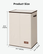 SOLEDI Laundry Hamper with Lid 130L Large & Tall Collapsible Laundry Basket, Clothes Hamper with Bag Removable Easy to Carry, Dirty Hampers for Bedroom, Bathroom, Dorm, College, Beige