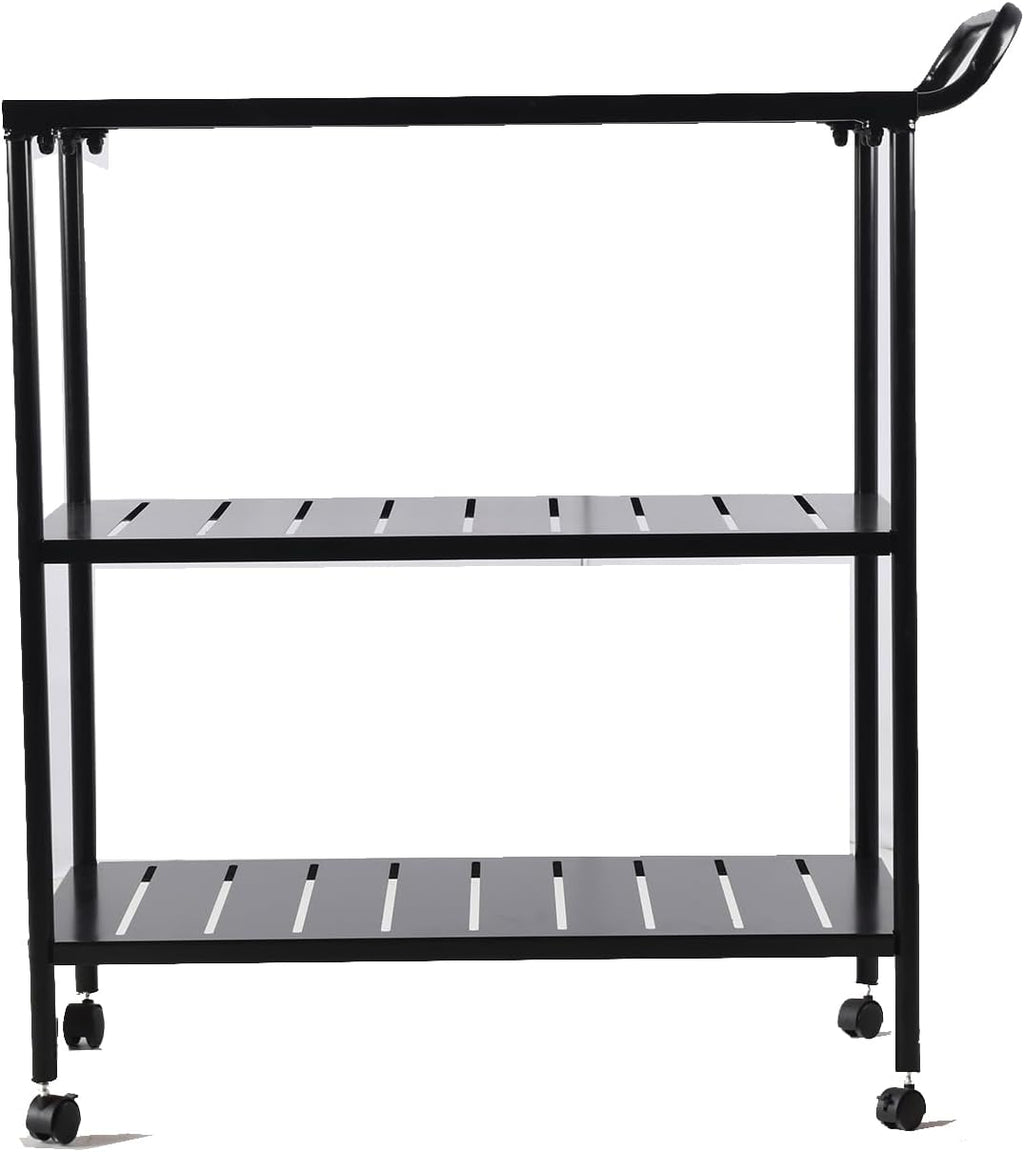 Diwhy Industrial 3 Tier Rolling Utility Storage Cart, Metal bar Cart with Wheels Kitchen Bar Dining Room Tea Wine, Storage Cart Black
