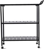 Diwhy Industrial 3 Tier Rolling Utility Storage Cart, Metal bar Cart with Wheels Kitchen Bar Dining Room Tea Wine, Storage Cart Black