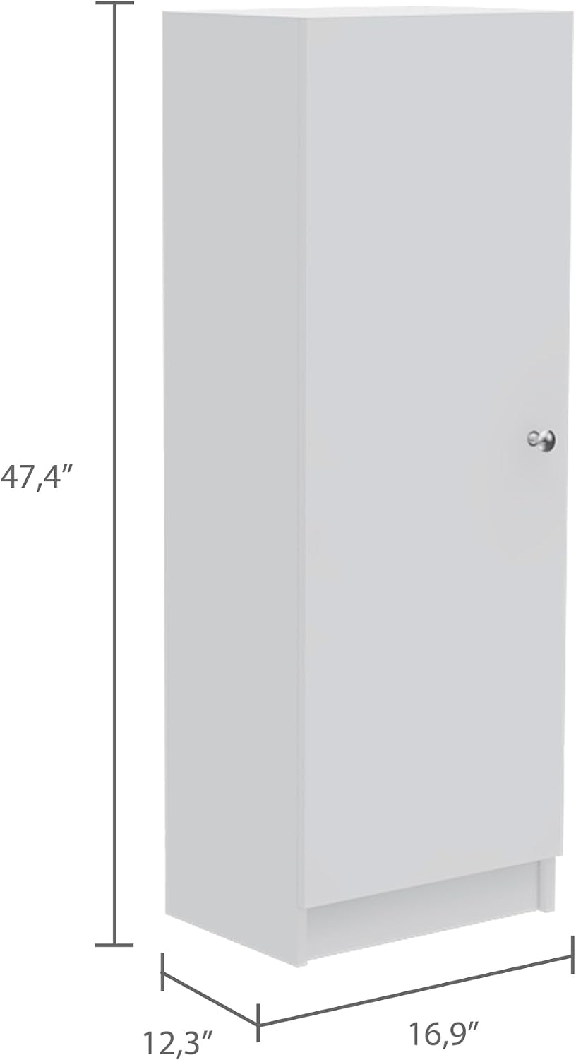60 Inch Kitchen Pantry with Countertop and Storage - White | Integrated botto...