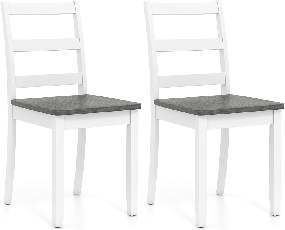 Giantex Dining Chairs, Wooden Armless Kitchen Chairs with Solid Rubber Wood L...