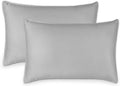Queen Pillowcases by Pure Bamboo, Genuine 100% Organic Viscose Derived from Bamboo, Luxuriously Soft & Cooling, Double Stitching, Envelope Closure (2 Queen Pillowcases, Silver Pearl)