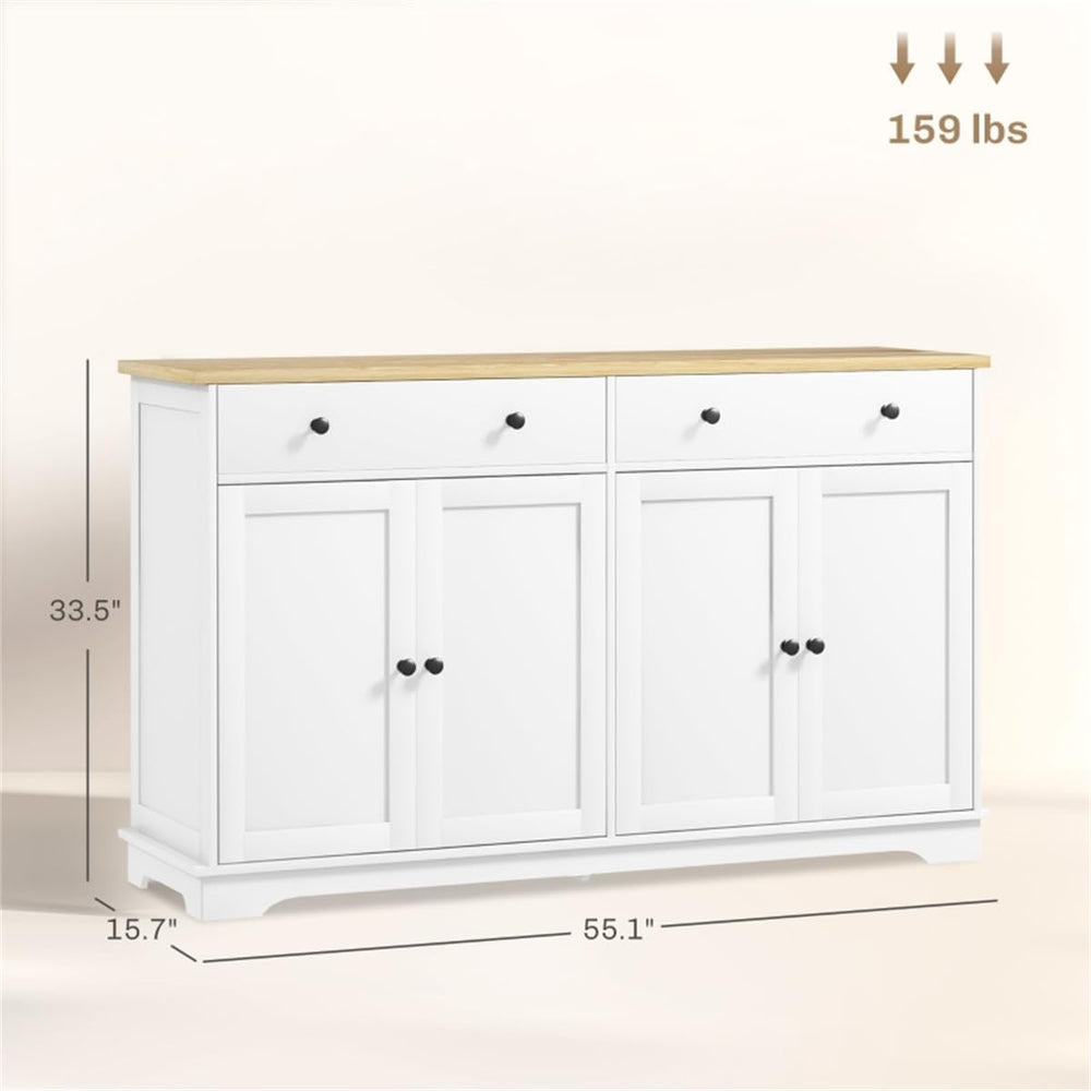 lapday Kitchen Cabinet with 2 Spacious Drawers,2 Doors,3-Level Adjustable She...
