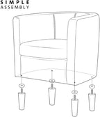 Yaheetech Accent Chair, Modern Velvet Armchairs with Big Ample Seat, Cozy Upholstered Barrel Sofa Chair for Living Room Bedroom Waiting Room, Set of 2, Gray