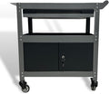 3 Tier Steel Rolling Cart for Tool Organizer, Industrial Grade Utility Service Carts with Drawer & Storage Lockable Cabinet, for Workshop Repair Shop Garage
