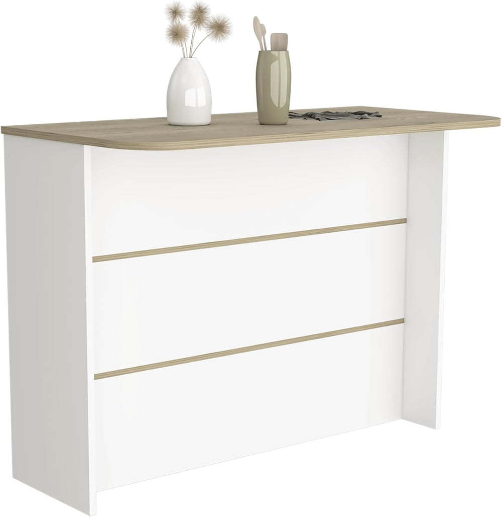 Kitchen Island with Two-Tier Storage Shelf and Workstation, White | Two-tier ...