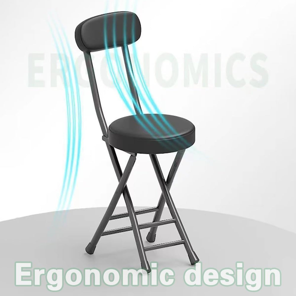 18inch Counter Height Folding Stools for Adults, Cushioned Padded Folding Bar...