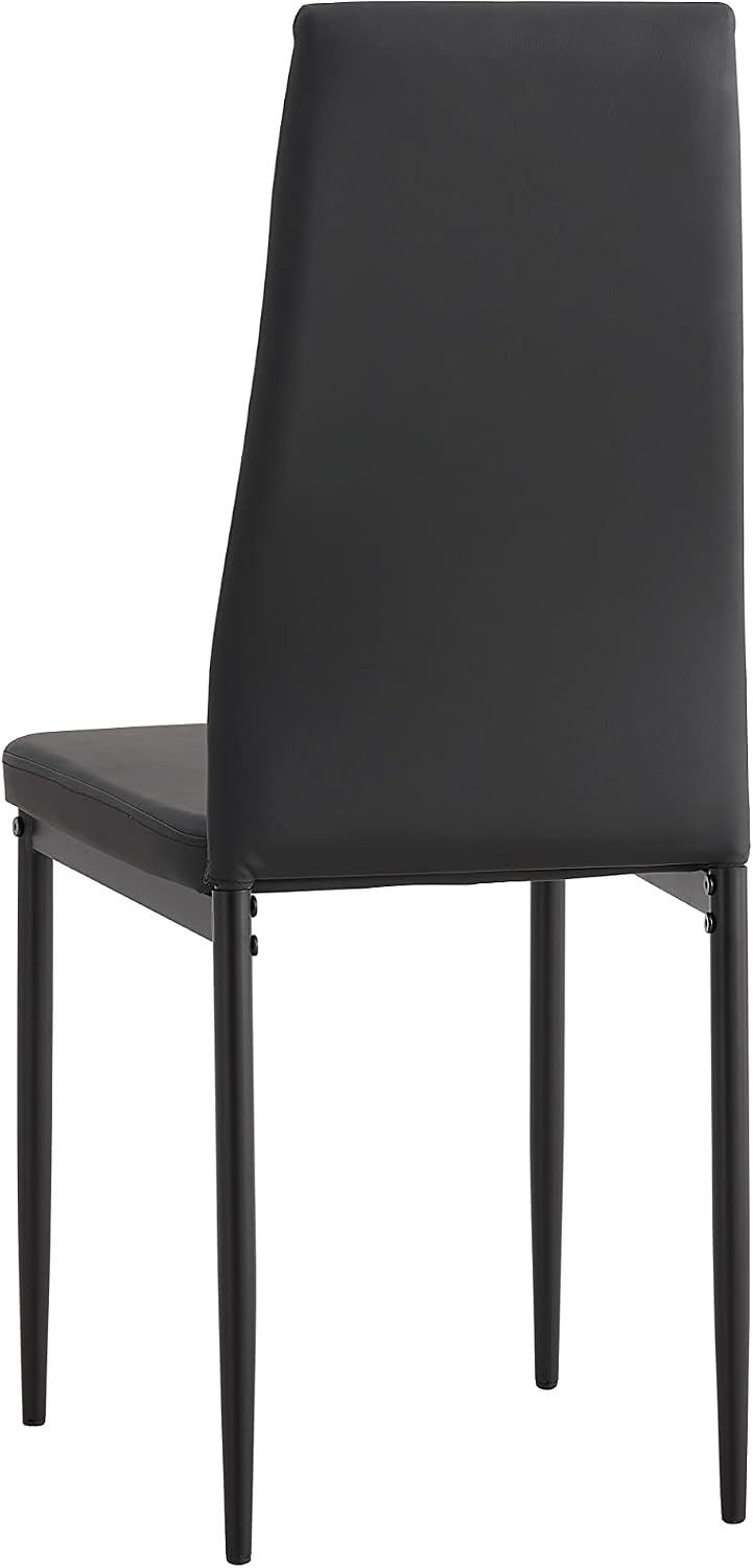 IANIYA Modern Dining Chairs Set of 4, Black Side Dining Room Chairs with Faux...