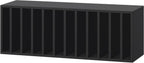IOTXY DIY Modular Cube Bookcase - CubeXY Customizable Stackable Expandable Basic Shelving Units, 12-Cube Wooden Open Bookshelf with Removable Shelves for Vinyl Record Storage Organizer, Black