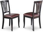 East West Furniture LGAV9-BCH-LC 9 Piece Dining Room Table Set Includes a Rectangle Kitchen Table with Butterfly Leaf and 8 Faux Leather Upholstered Dining Chairs, 42x84 Inch, Black & Cherry