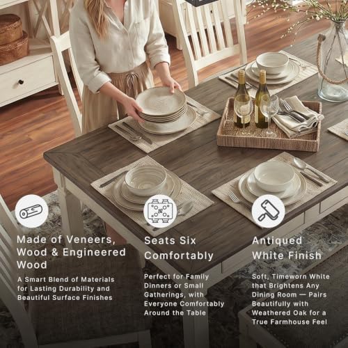 Signature Design by Ashley Bolanburg 6-Person Farmhouse Dining Table