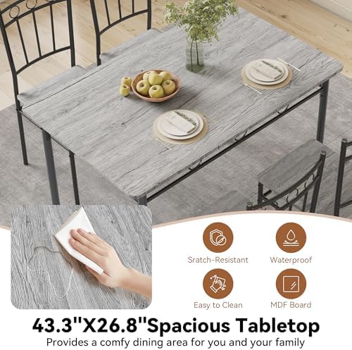 Rectangular Dining Room Table Set with 4 Chairs, Space-Saving Kitchen Table S...
