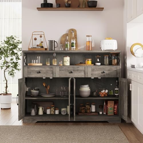 51" Farmhouse Buffet Sideboard with Storage, Kitchen Pantry Cabinet