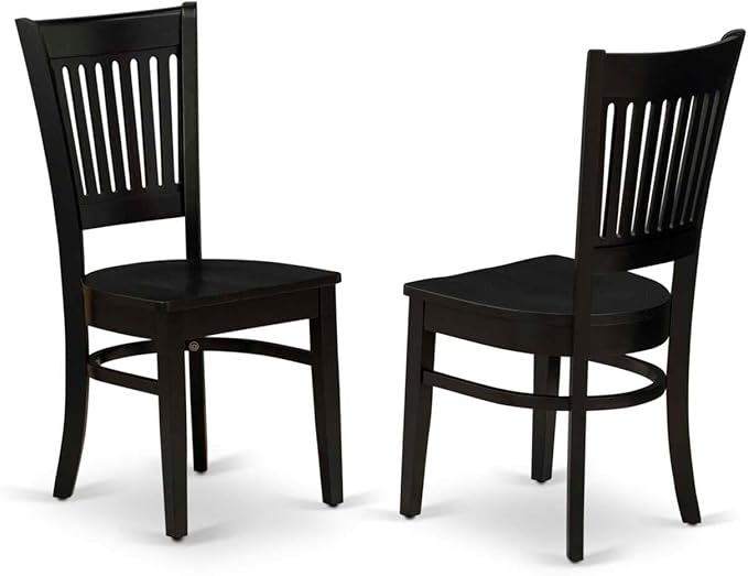 East West Furniture AMVA5-BCH-W 5 Piece Dinette Set for 4 Includes a Round Kitchen Table with Pedestal and 4 Dining Room Chairs, 36x36 Inch, Black & Cherry