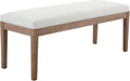 Linen Dining Bench Upholstered Entryway Bench Farmhouse Shoe Bench Seat Ottoman for Hallway Living Room Bedroom End of Bed Dining Room Kitchen, 45.5" Long, Beige