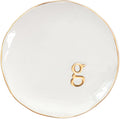 COLLECTIVE HOME - Ceramic Jewelry Tray, Decorative Trinket Dish for Rings Earrings Necklaces Bracelet Watch Keys, Birthday Mother's Day Christmas Gift for Women, 4.75", Glossy (g)