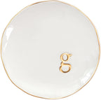 COLLECTIVE HOME - Ceramic Jewelry Tray, Decorative Trinket Dish for Rings Earrings Necklaces Bracelet Watch Keys, Birthday Mother's Day Christmas Gift for Women, 4.75", Glossy (g)