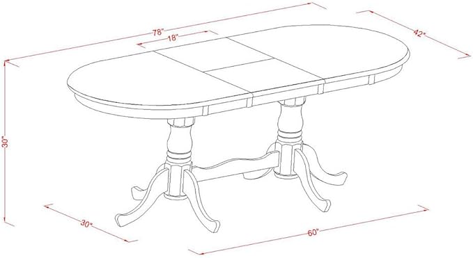 East West Furniture PLNI5-BCH-LC 5 Piece Kitchen Table Set for 4 Includes an Oval Dining Room Table with Butterfly Leaf and 4 Faux Leather Upholstered Chairs, 42x78 Inch, Black & Cherry