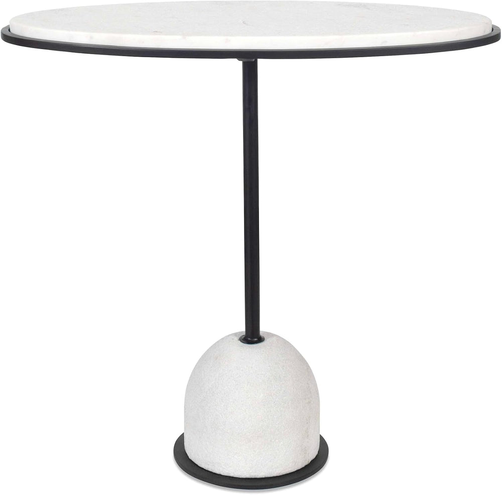 Morro Oval Side Table, White Marble