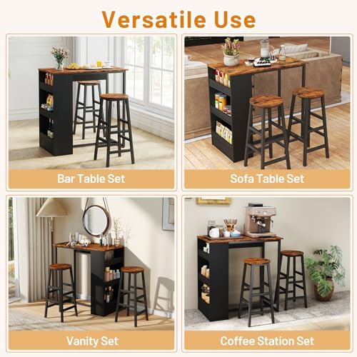 Giantex 3-Pieces Dining Table Set, 36-Inches Rectangular Kitchen Table and 2 ...