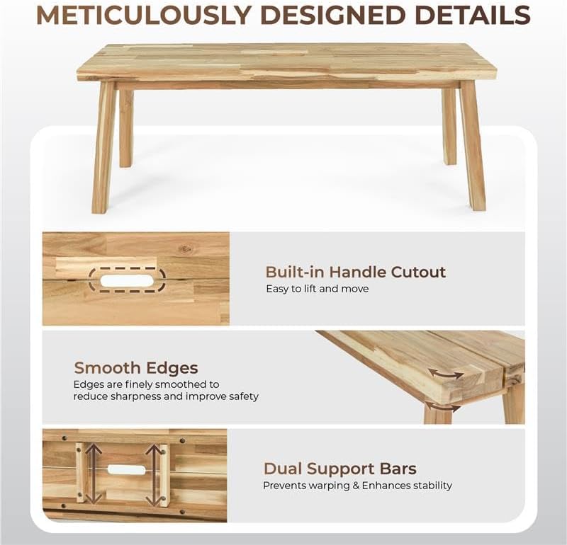 ARROWSTONE Solid Wood Bench for Entryway, Bed Bench, Dining, Plant Stand - Wo...