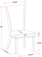 East West Furniture ANVE3-LWH-15 3 Piece Dining Table Set Contains a Round Dining Room Table with Pedestal and 2 Baby Blue Linen Fabric Upholstered Chairs, 36x36 Inch, Linen White