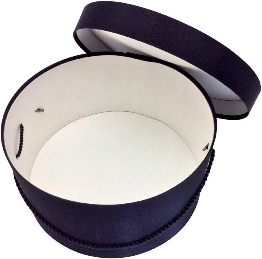 Sarah's Hat Boxes Classic Black Hat Box – 11" x 5.5" (Dia. x Ht.) Handmade in USA – Odorless Non-Toxic Adhesive, Cording Handle – Premium Storage for Hats & Accessories