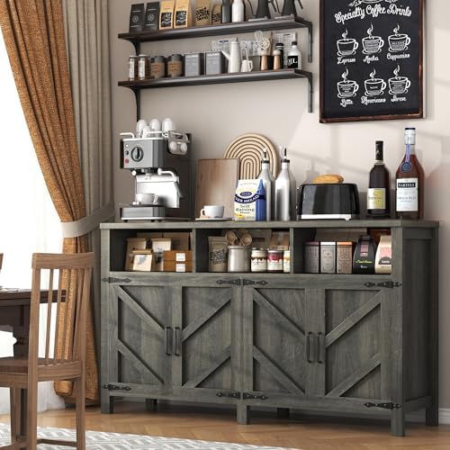 knoworld Buffet Sideboard with Storage Farmhouse, Large Kitchen Storage Cabin...