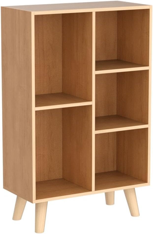 IOTXY Wooden Open Shelf Bookcase - 3-Tier Floor Standing Display Cabinet Rack...