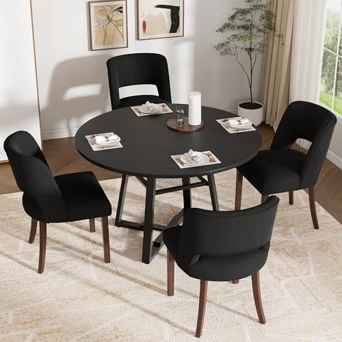 Dining Chairs Set of 6,Modern Dining Room Chairs with Thick Cushions,Linen Up...