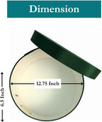 Sarah's Hat Boxes Classic Dark Green Hat Box – 12.75" x 6.5" (Dia. x Ht.) Handmade in USA – Odorless Non-Toxic Adhesive, Cording Handle – Premium Storage for Hats & Accessories