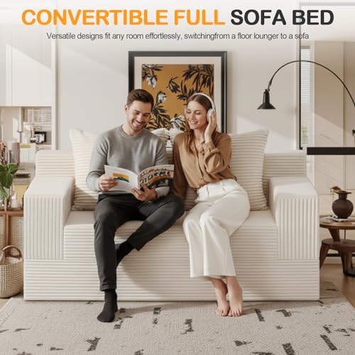 Erament Convertible Sofa Bed, Loveseat Folding Floor Futon Sleeper Sofa Couch...