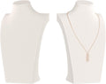 Necklace Bust Display Stand, Necklace Holder, Pendant Chain Necklace Organizer for Women (Beige Velvet, L 2PCS)