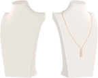 Necklace Bust Display Stand, Necklace Holder, Pendant Chain Necklace Organizer for Women (Beige Velvet, L 2PCS)