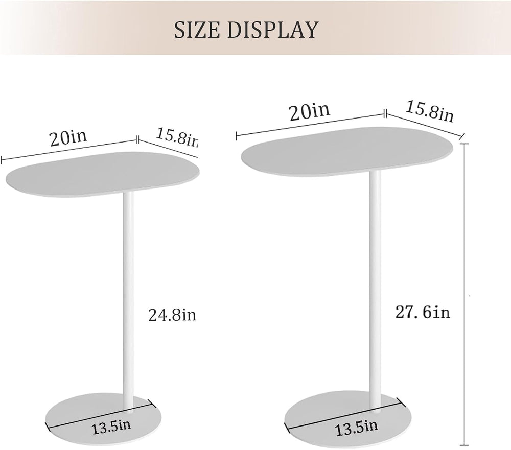 GFFQLXHTC-Shaped Metal Side Table, Black Iron End Table for Small Space, TV T...