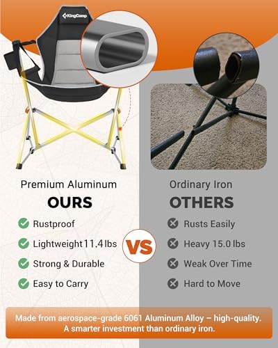 KingCamp Hammock Chair with Footrest, Heavy Duty Swinging Chairs 400lbs | Fol...