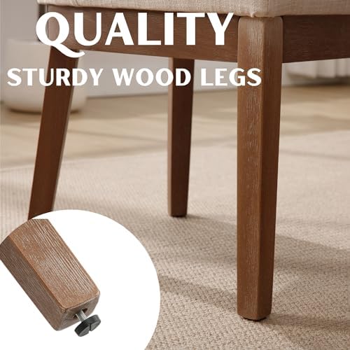 RIVOVA Upholstered Dining Chairs Set of 6, Modern Wooden Dining Room Chair wi...