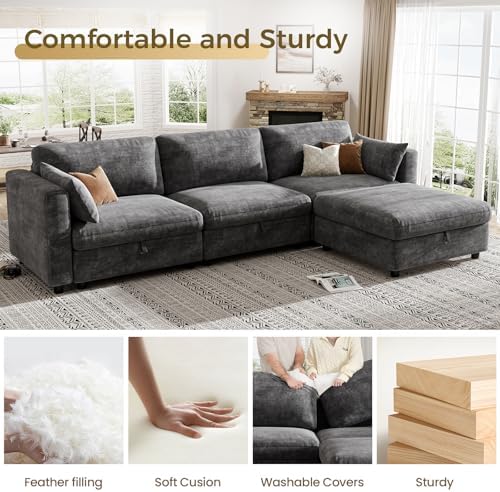 KKL Modular Sectional Couches for Living Room, U Shaped Sofa Couch with Adjus...