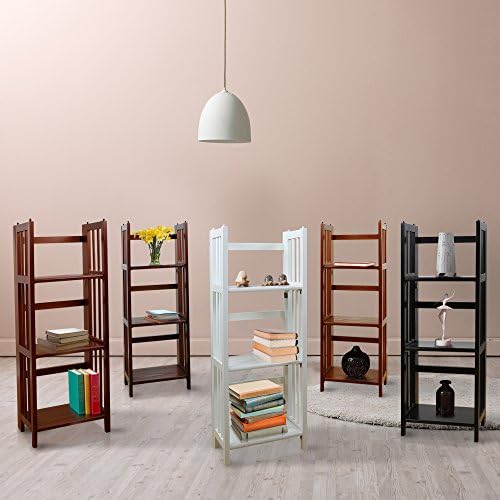 Casual Home Narrow 3-Shelf Folding Bookcase, 14" Wide, Walnut