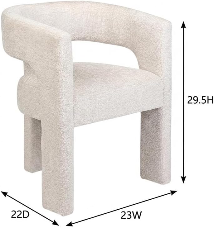Jofran Gwen Jacquard Upholstered Accent Chair, Modern Luxury Plush Sculptural...