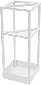 Umbrella Stand for Entryway, Metal Square Umbrella Holder, Freestanding Umbrella Holder Rack with Small Shelf, Indoor Umbrella Storage Stand Rack, for Entryway, Mudrooms, Office(White)