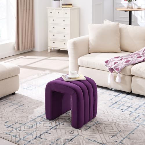 ONEVOG Velvet Pouf Ottomans, Small Ottoman Foot Rest for Couch, 18 Inch Cute ...
