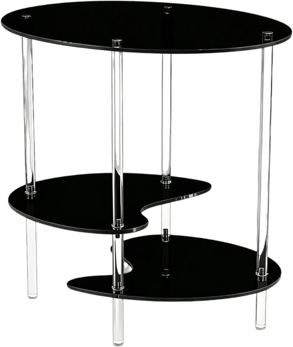 Acrylic Side Table 3 Tier Small End Table Furniture with 3 Storage Shelves Ni...