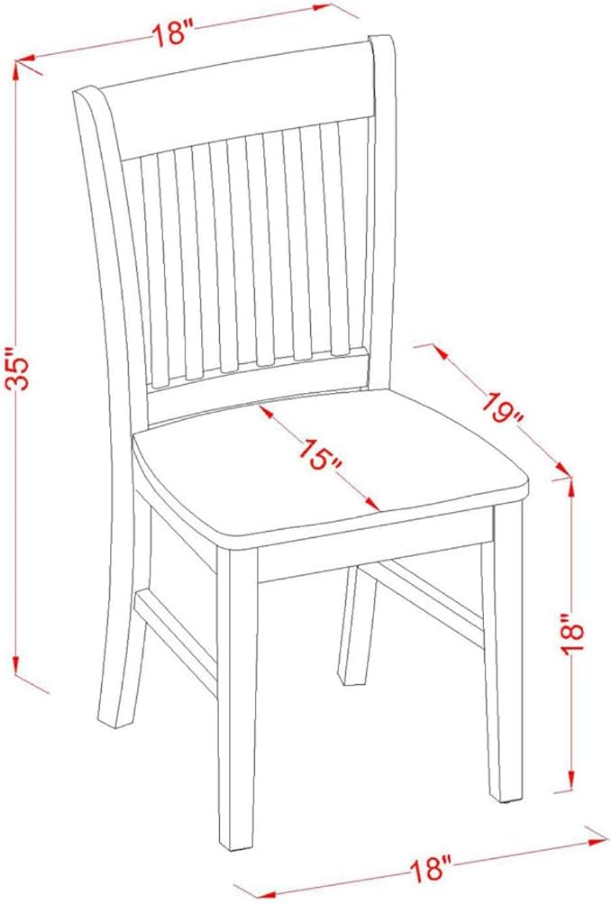 East West Furniture PSNO5C-MAH-W 5 Piece Kitchen Table & Chairs Set Includes a Rectangle Dining Table with Butterfly Leaf and 2 Dining Room Chairs with 2 Benches, 32x60 Inch, Mahogany